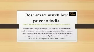 best smart watch low price in india https