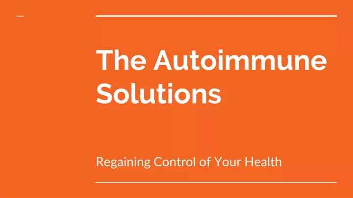 the autoimmune solutions