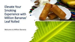 Elevate Your Smoking Experience with Million Bananas' Leaf Rolled