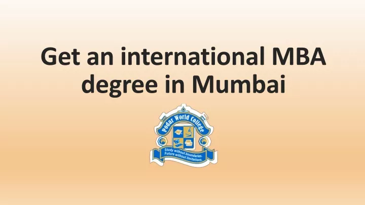 get an international mba degree in mumbai