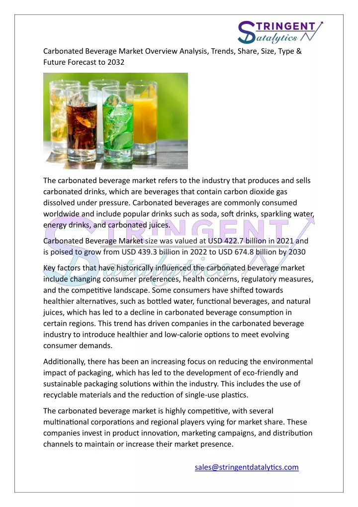 carbonated beverage market overview analysis