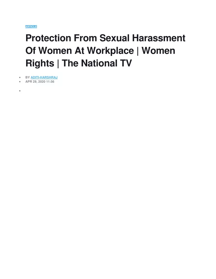 article protection from sexual harassment