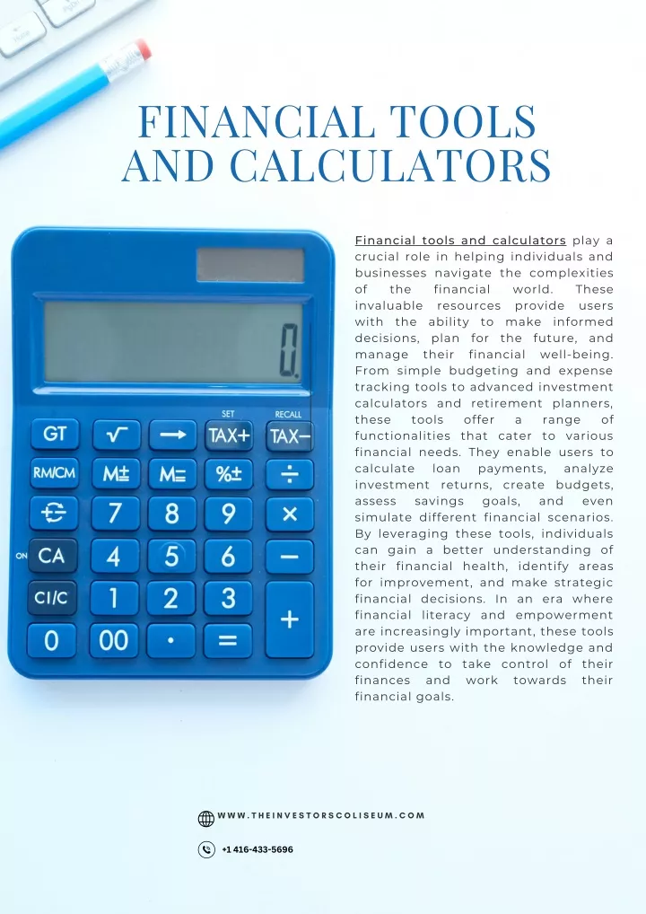 financial tools and calculators