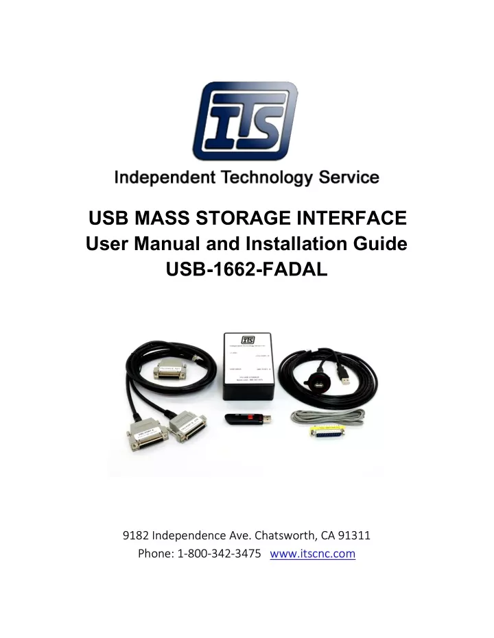 usb mass storage interface user manual