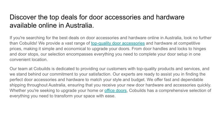 discover the top deals for door accessories