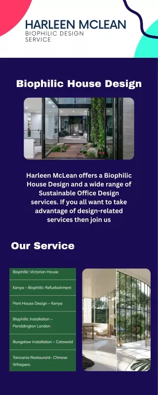 Join Harleen Mclean for Avail of Biophilic House Design Service