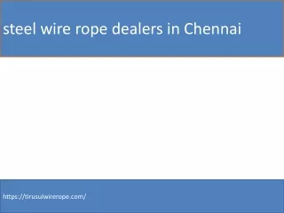 steel wire rope dealers in Chennai