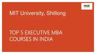 TOP 5 EXECUTIVE MBA COURSES IN INDIA