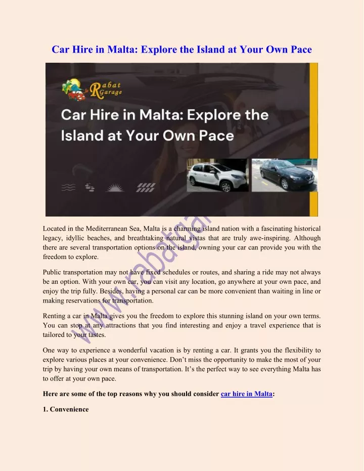 car hire in malta explore the island at your