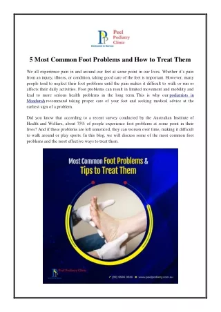 5 Most Common Foot Problems and How to Treat Them