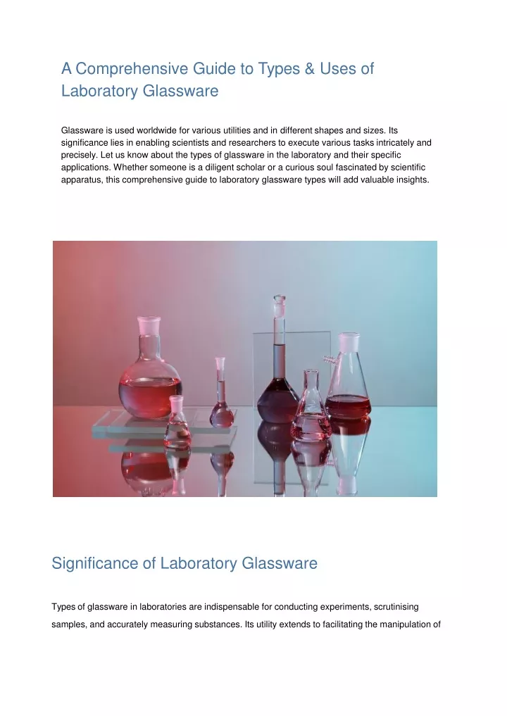 a comprehensive guide to types uses of laboratory