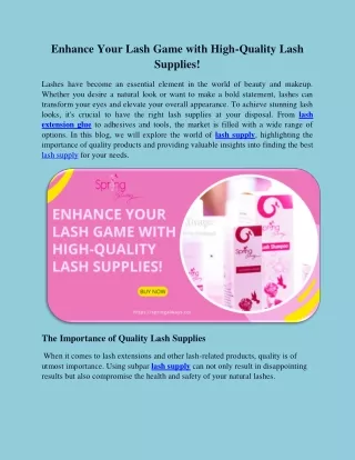 enhance your lash game with high quality lash