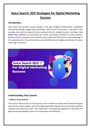 How Voice Search SEO Affect Digital Marketing Success?