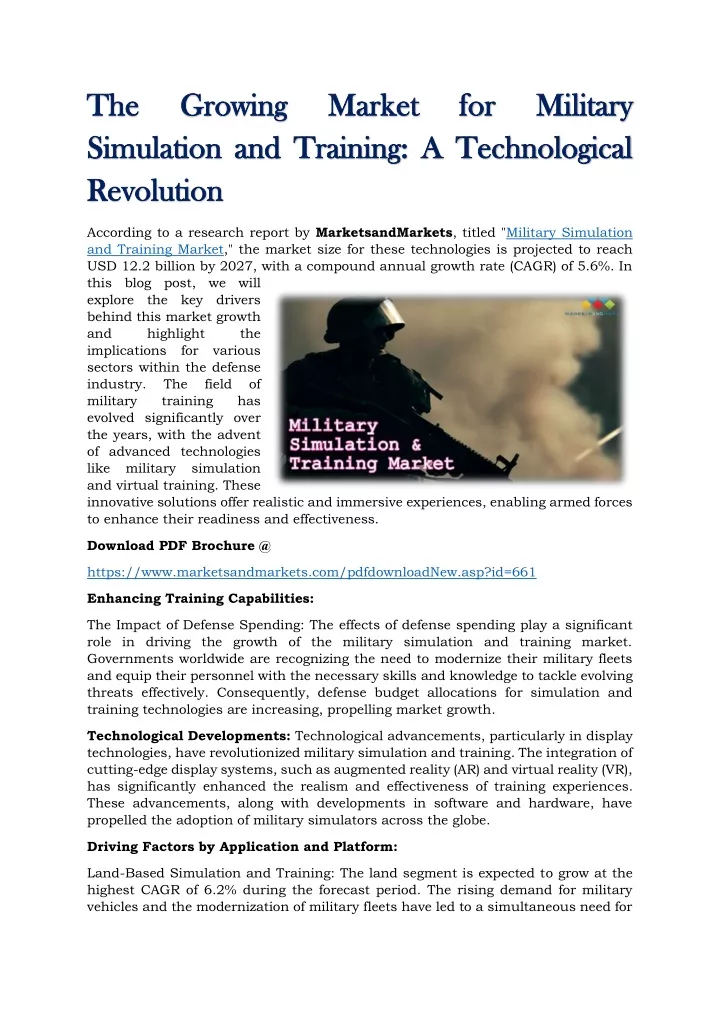 the the simulation and training a technological