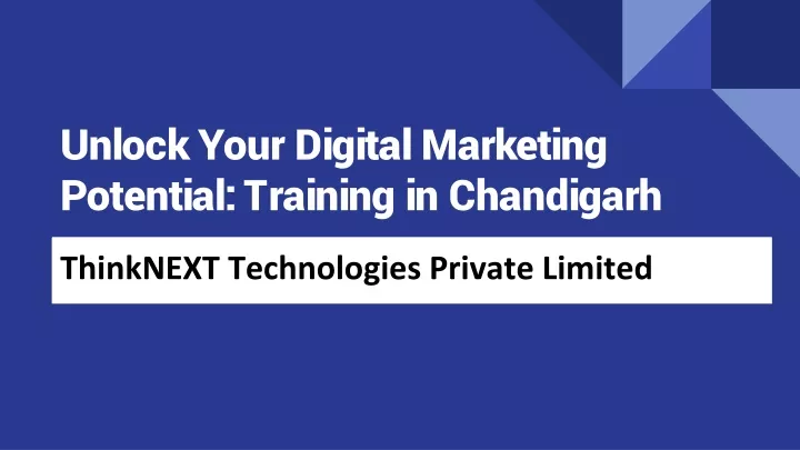unlock your digital marketing potential training in chandigarh