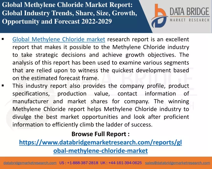 global methylene chloride market report global