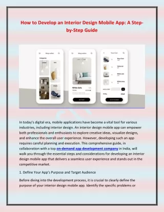 how to develop an interior design mobile