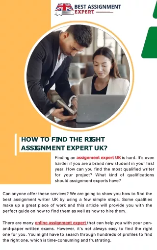 How to Find the Right Assignment Expert UK
