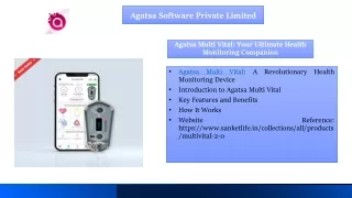 Agatsa Multi Vital-Your Ultimate Health Monitoring Companion