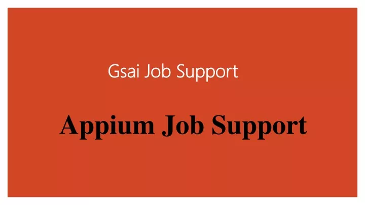 gsai job support