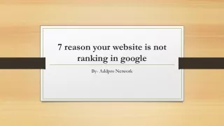 7 reason your website is not ranking in google