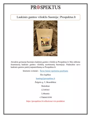 Laukinės gamtos vilioklis Suomija | Prospektus.lt