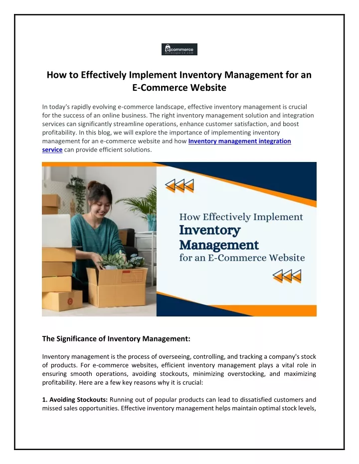 how to effectively implement inventory management