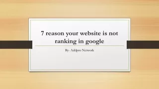 7 reason your website is not ranking in google