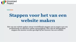 Stappen voor het van een website maken