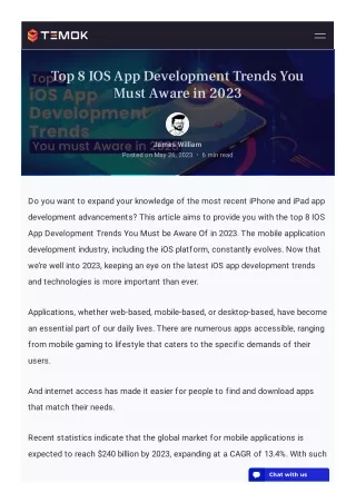 Top 8 IOS App Development Trends You Must Aware in 2023