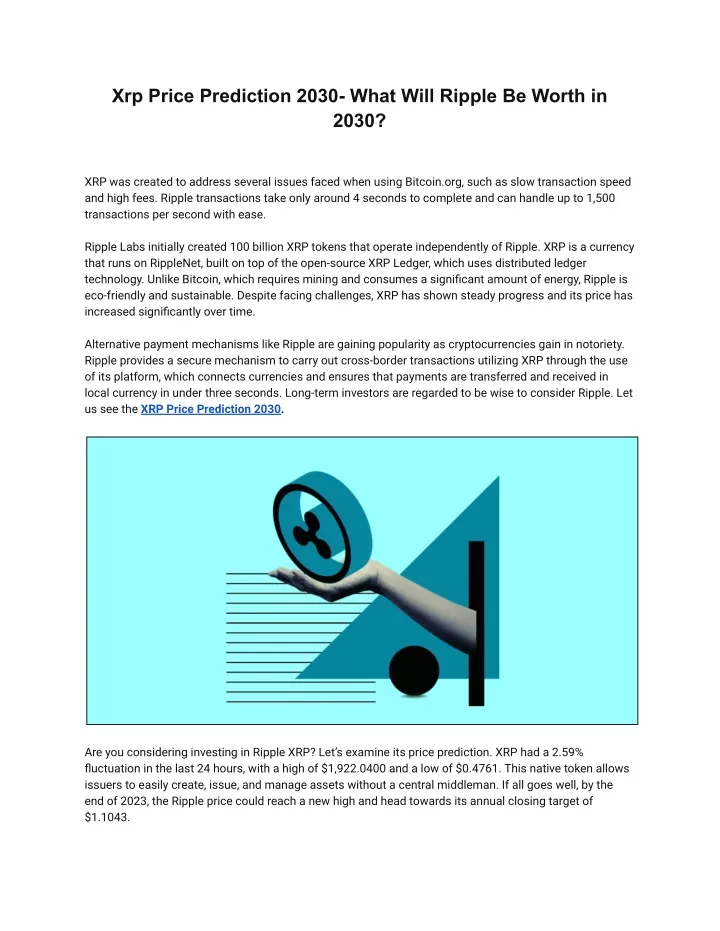 PPT Xrp Price Prediction 2030 What Will Ripple Be Worth In 2030 