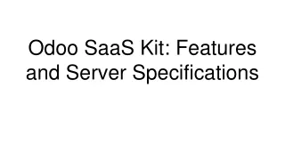 odoo saas kit features and server specifications