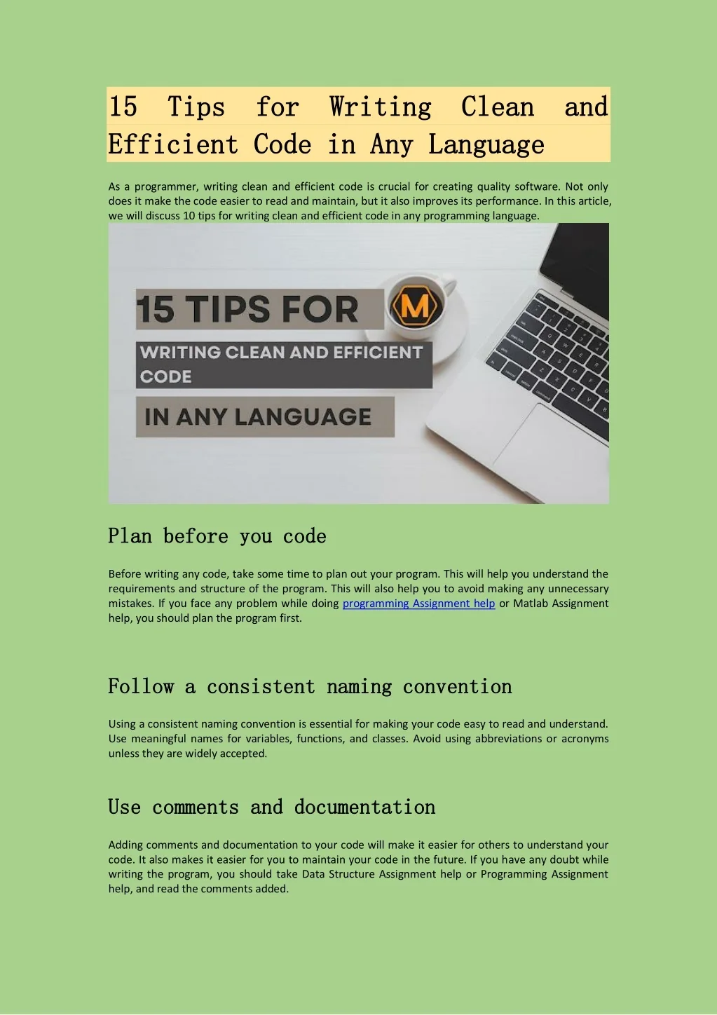 PPT - 15 Tips for Writing Clean and Efficient Code PowerPoint ...