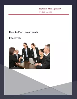How to Plan Investments Effectively