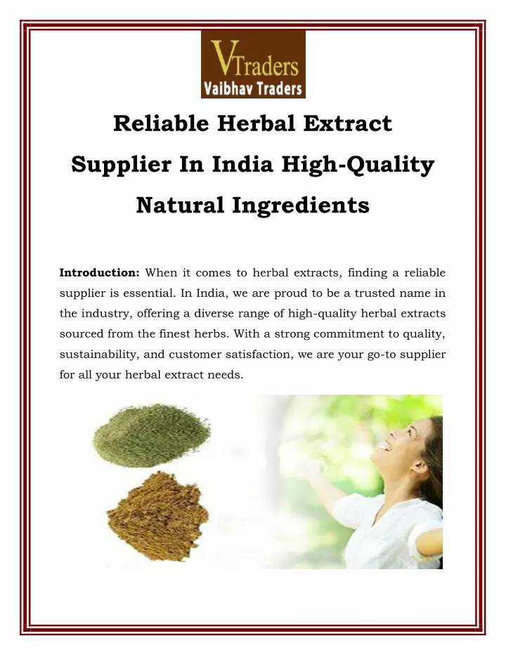 reliable herbal extract