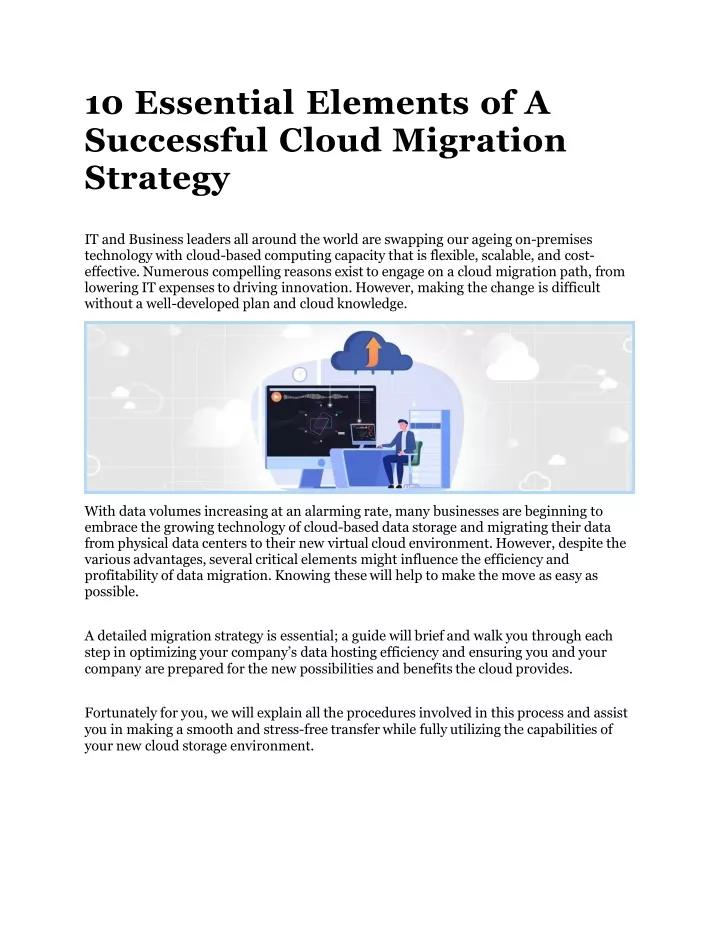 10 essential elements of a successful cloud migration strategy