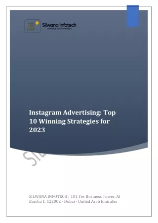 Silwana Infotech - Instagram Advertising Top 10 Winning Strategies for 2023