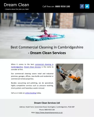 Best Commercial Cleaning In Cambridgeshire - Dream Clean Services