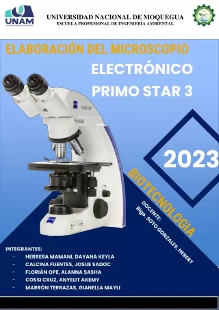 Informe Elaboración De Maquetas de Microscopio Electrónico