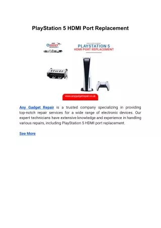 playstation 5 hdmi port replacement