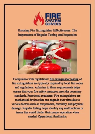 Ensuring Fire Extinguisher Effectiveness