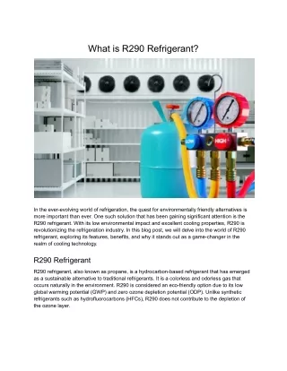 What is R290 Refrigerant