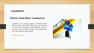 electric chain hoist loadmate in