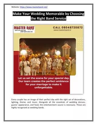 Make Your Wedding Memorable by Choosing the Right Band Service