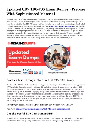 Critical  1D0-735 PDF Dumps for Top rated Scores