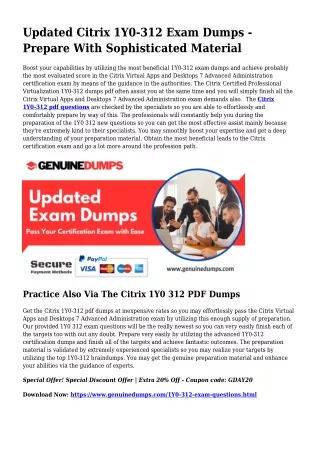 1Y0-312 PDF Dumps For Greatest Exam Accomplishment
