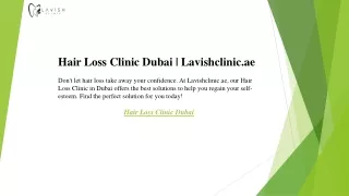 Hair Loss Clinic Dubai  Lavishclinic.ae