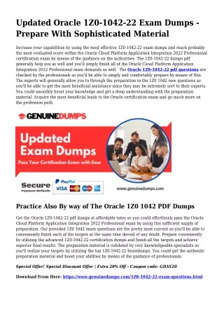 1Z0-1042-22 PDF Dumps For Most effective Exam Achievement