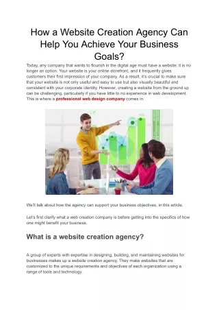 How a Website Creation Agency Can Help You Achieve Your Business Goals