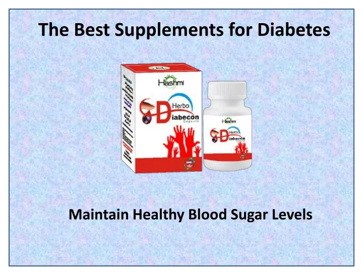 the best supplements for diabetes